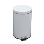 White Steel Foot Pedal Trash Bin, 12L
